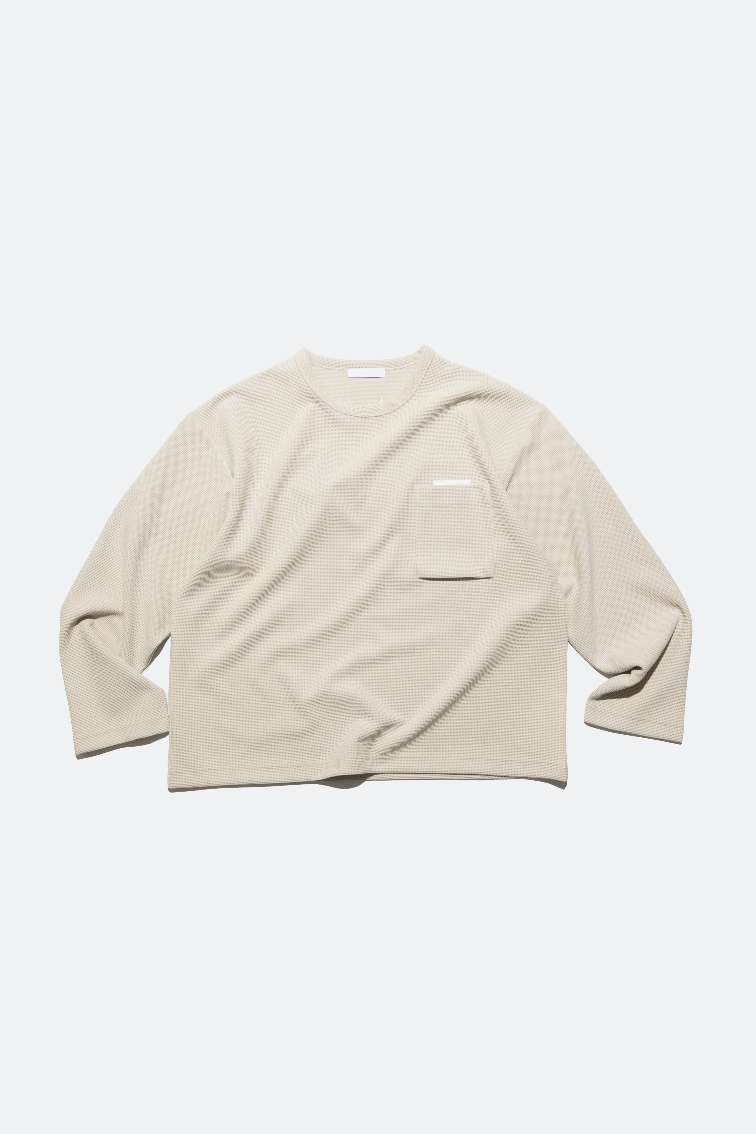 waffle pocket l/s tee - beige