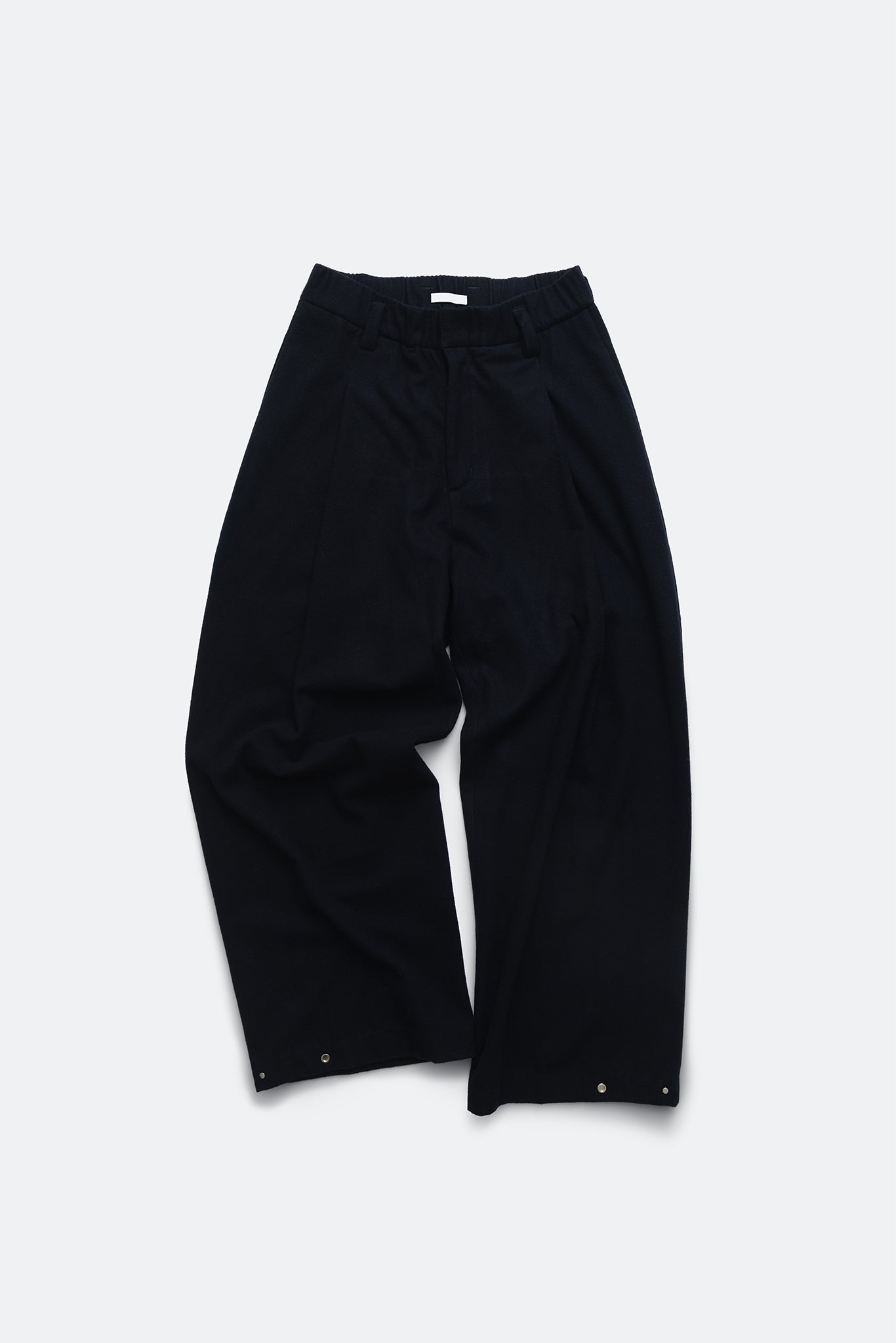 wool blend pleated pants - indigo black