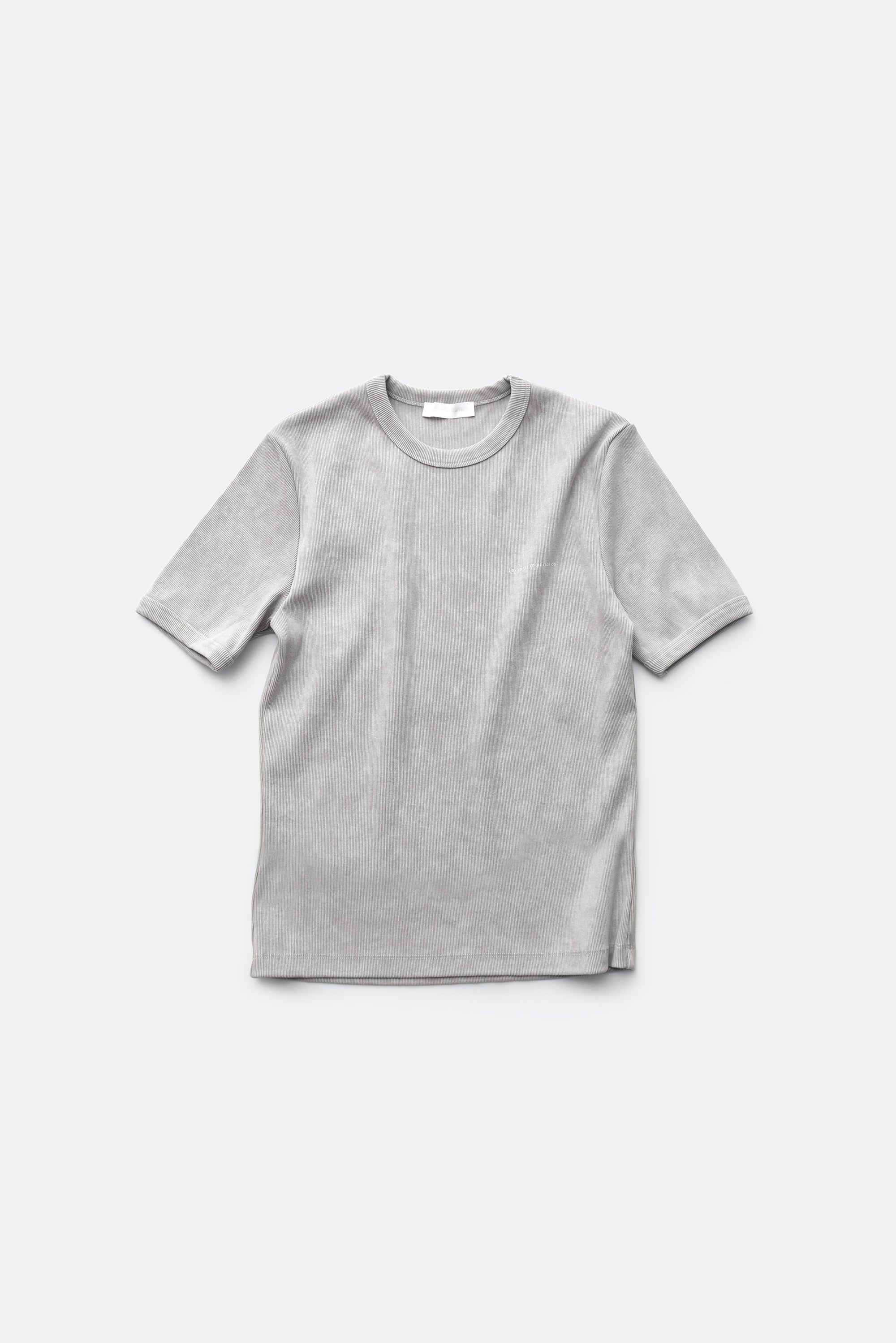 slim fit ribbed tee - washed grey