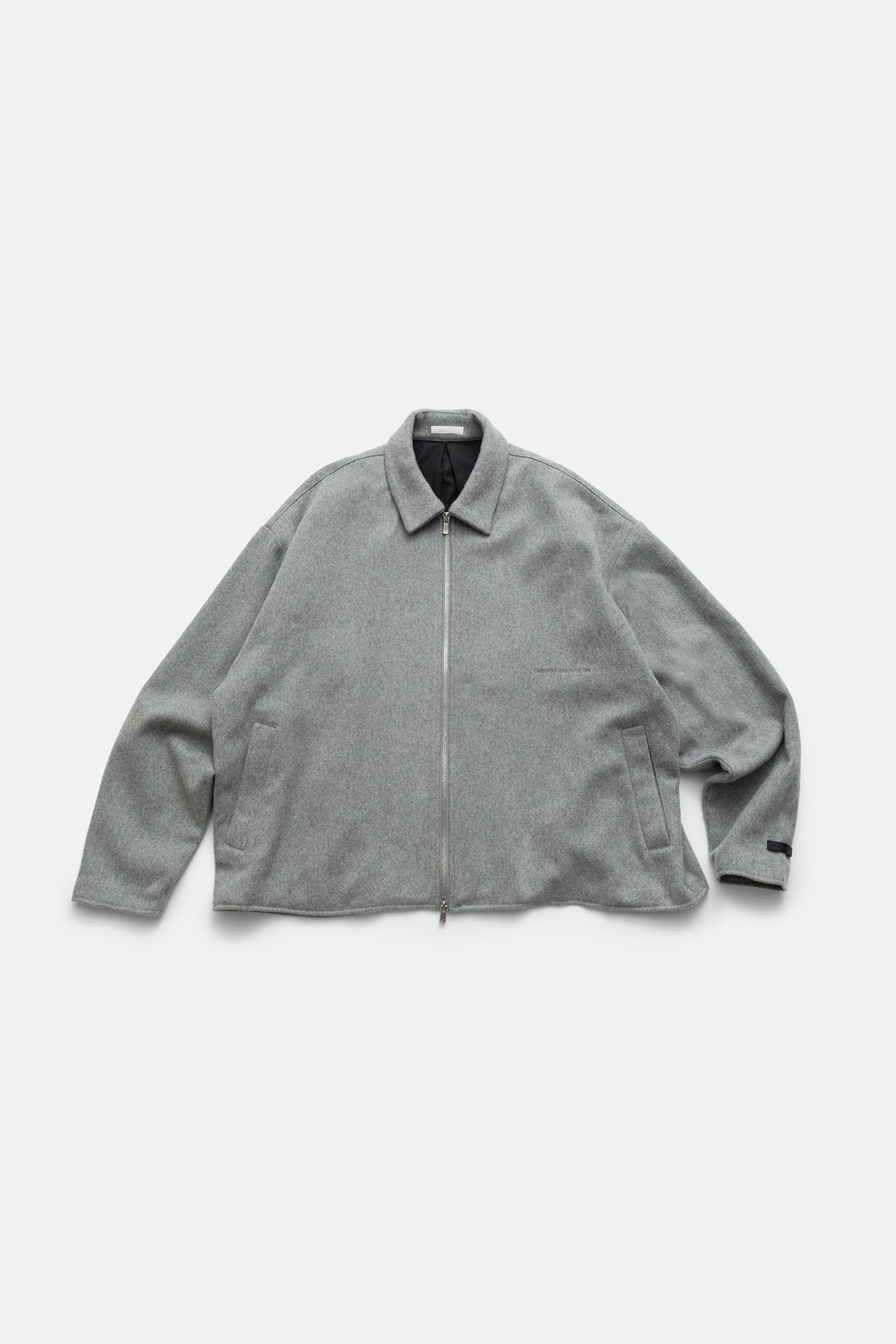 wool blend blouson jacket - marl grey