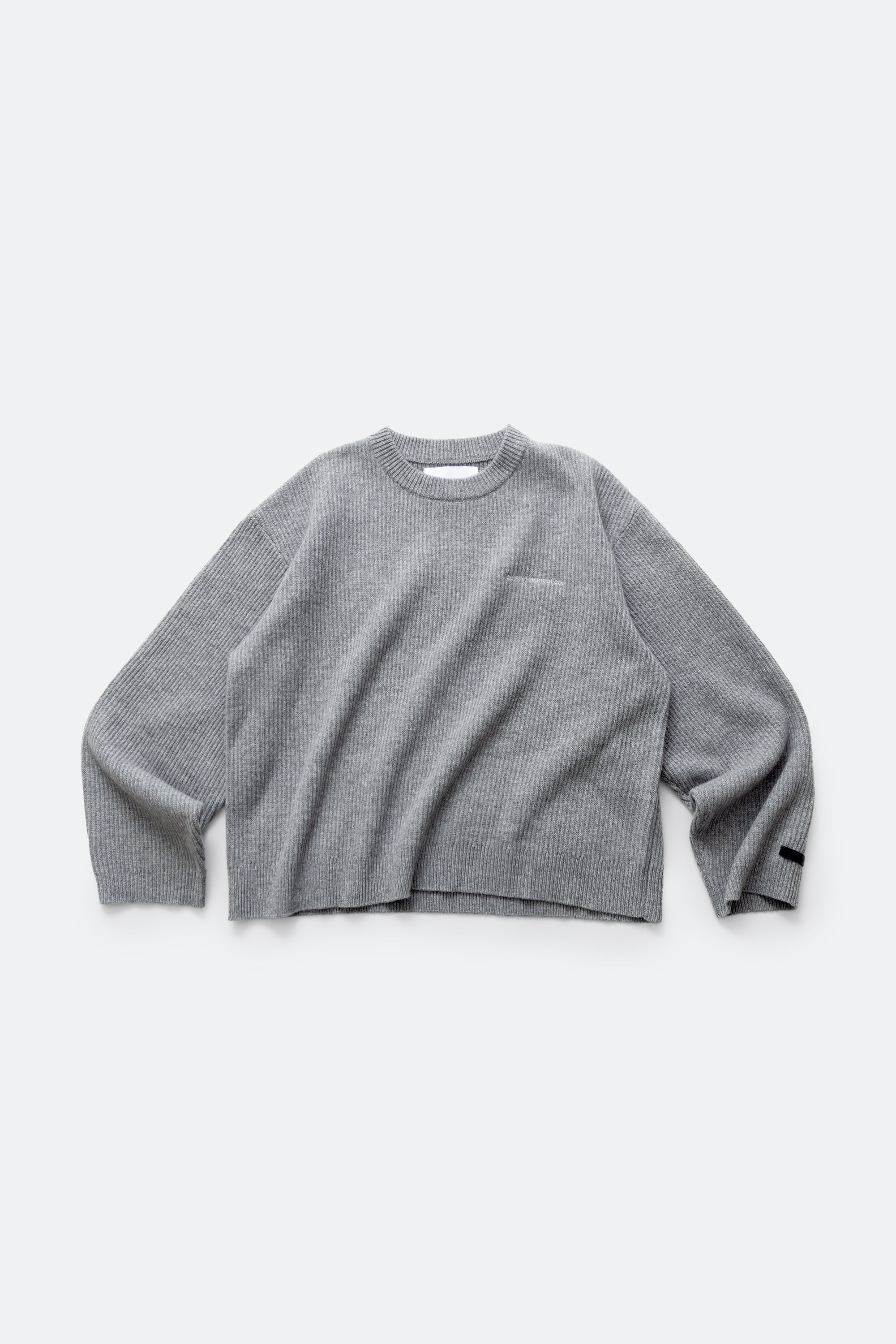 darning elbow wool pullover - marl grey