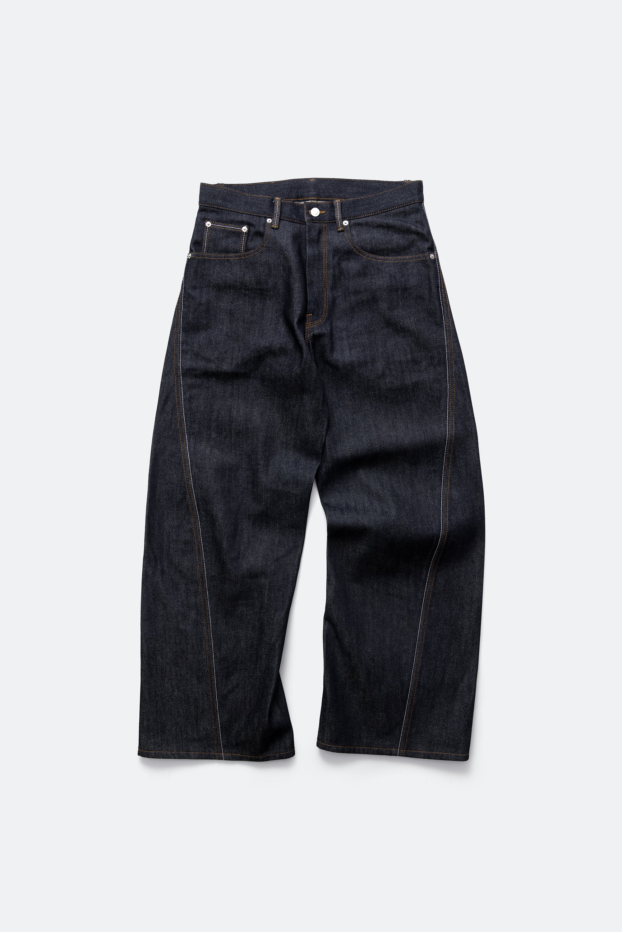 3D raw denim jeans - indigo blue