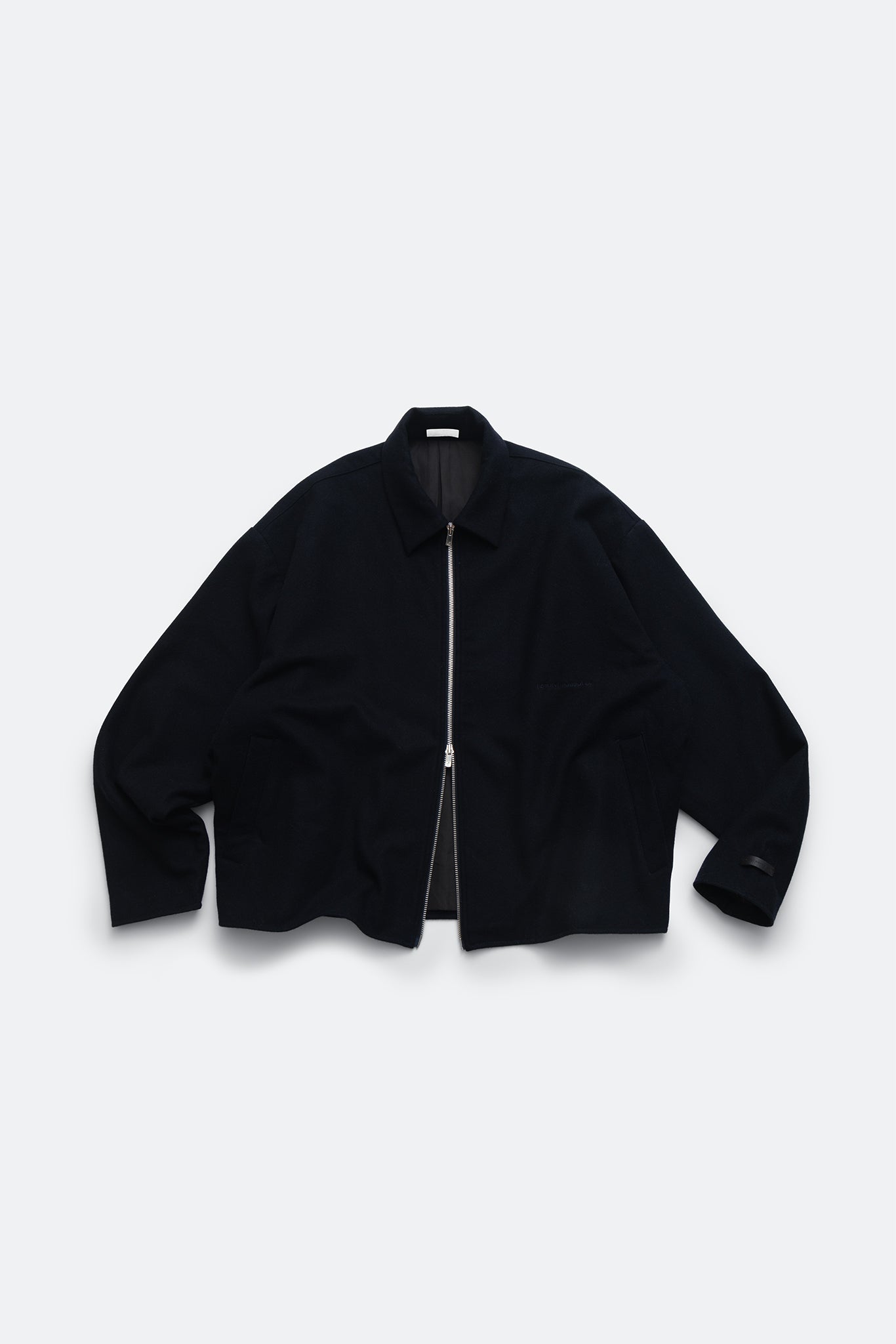 wool blend blouson jacket - indigo black