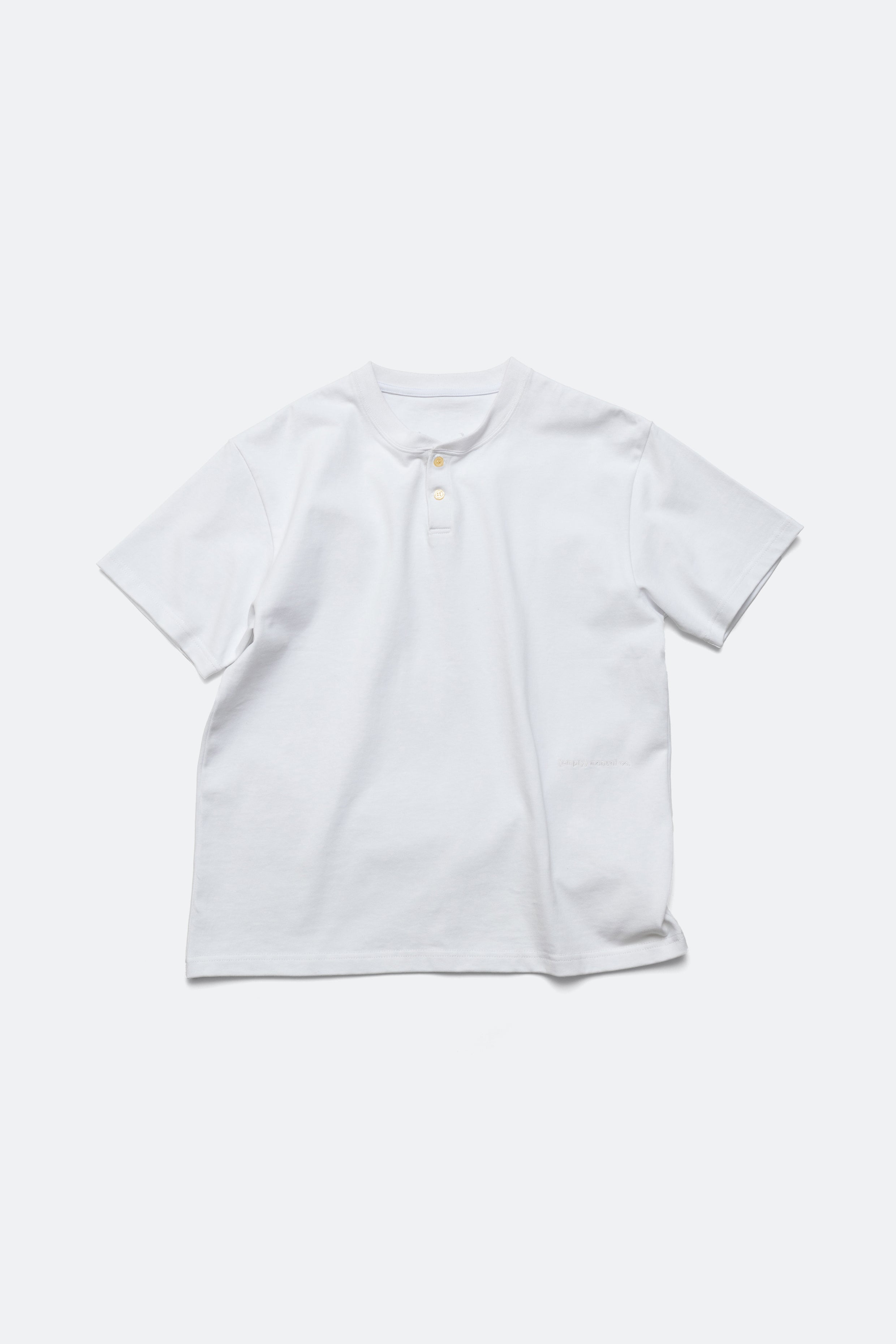 henley neck tee - white