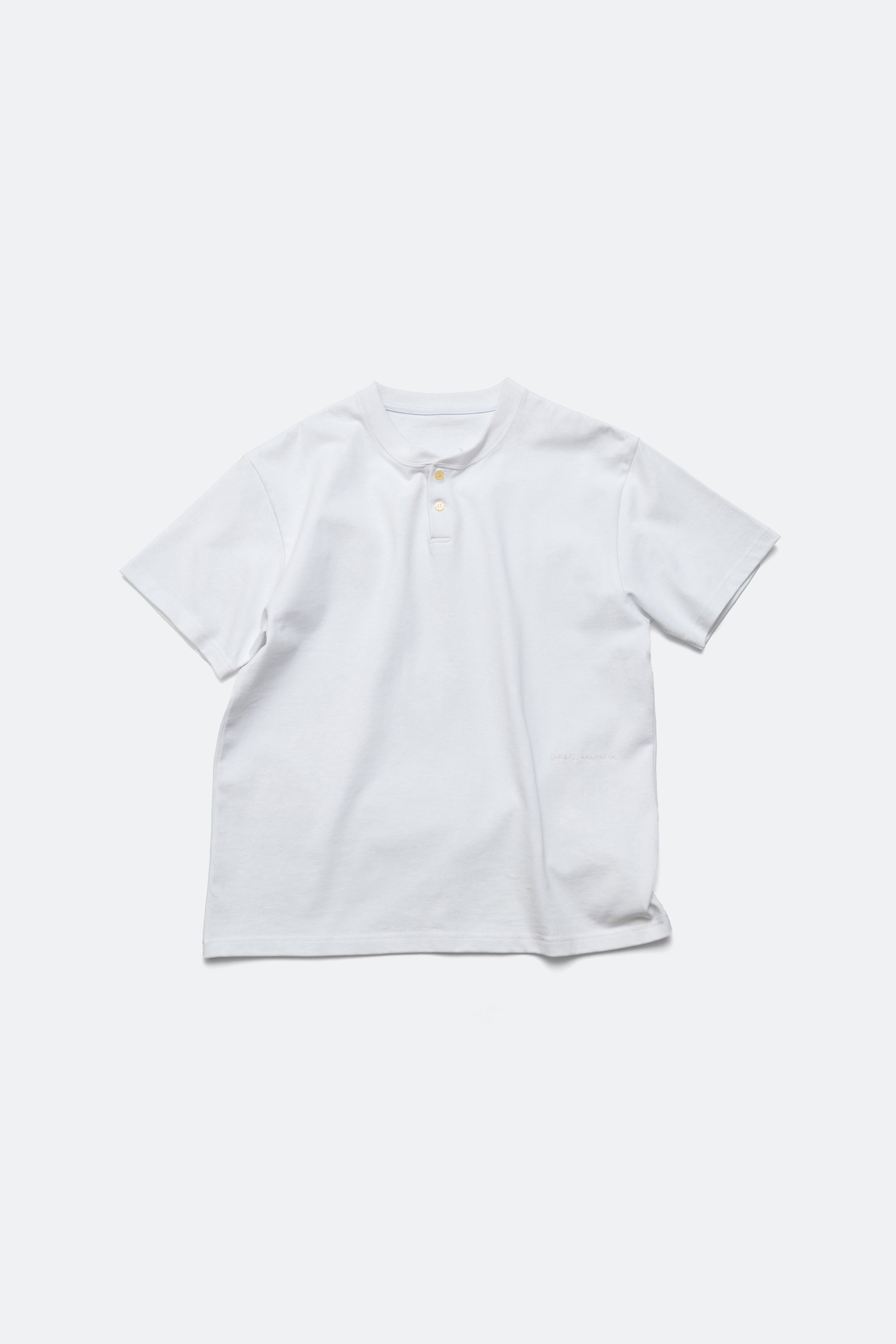 henley neck tee - white