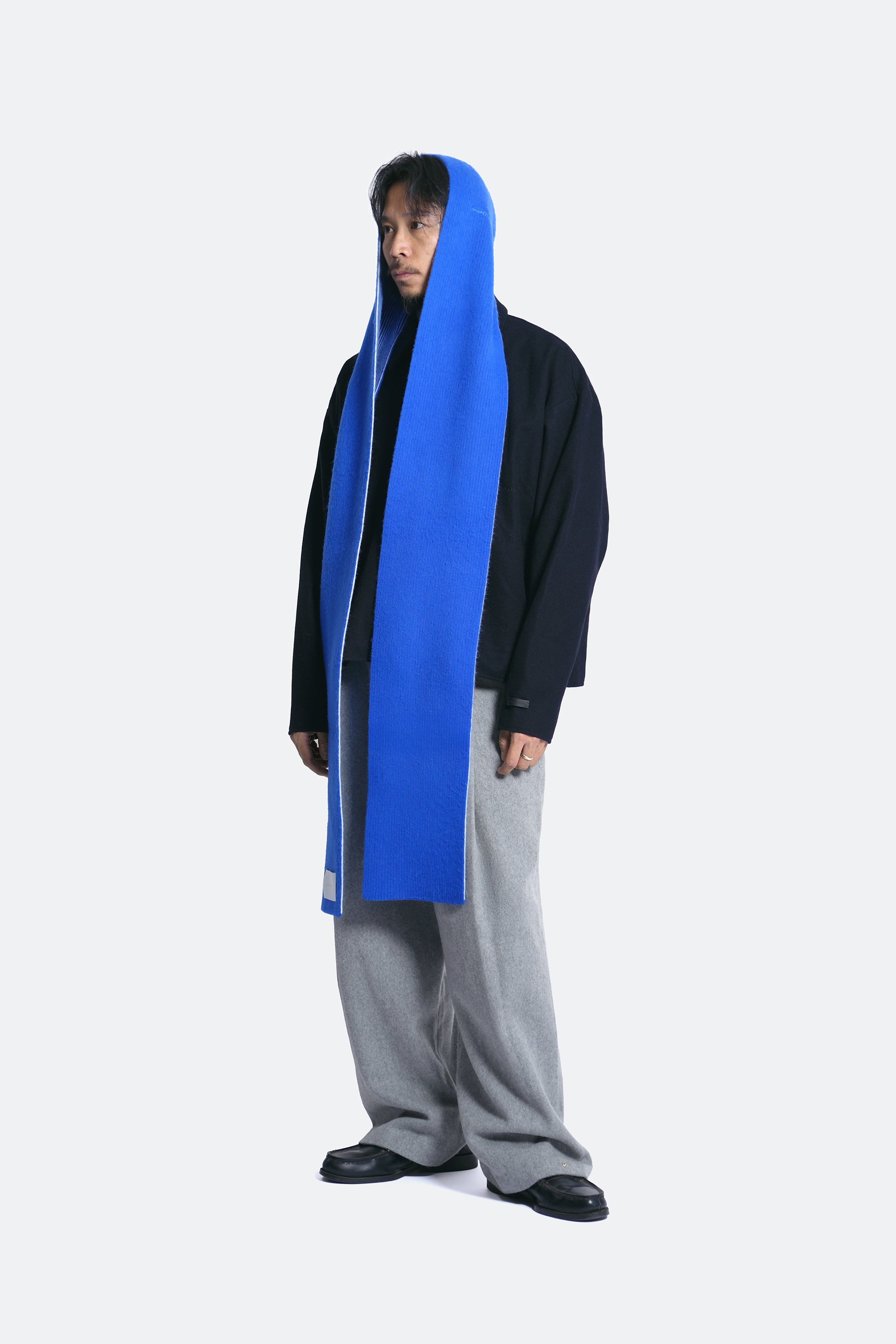 wool bonnet scarf - oregon blue & ice blue