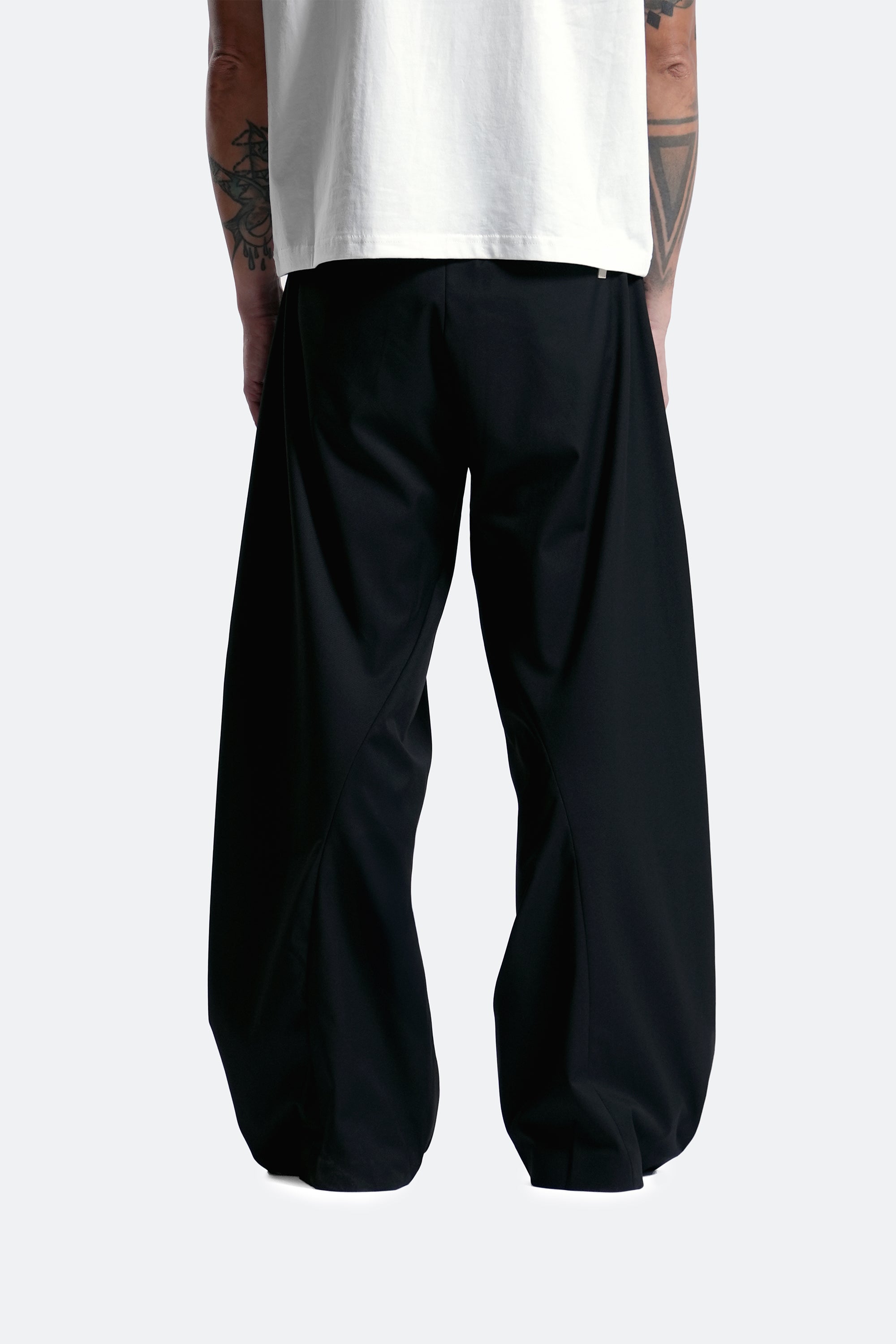 3D tailored pants - black