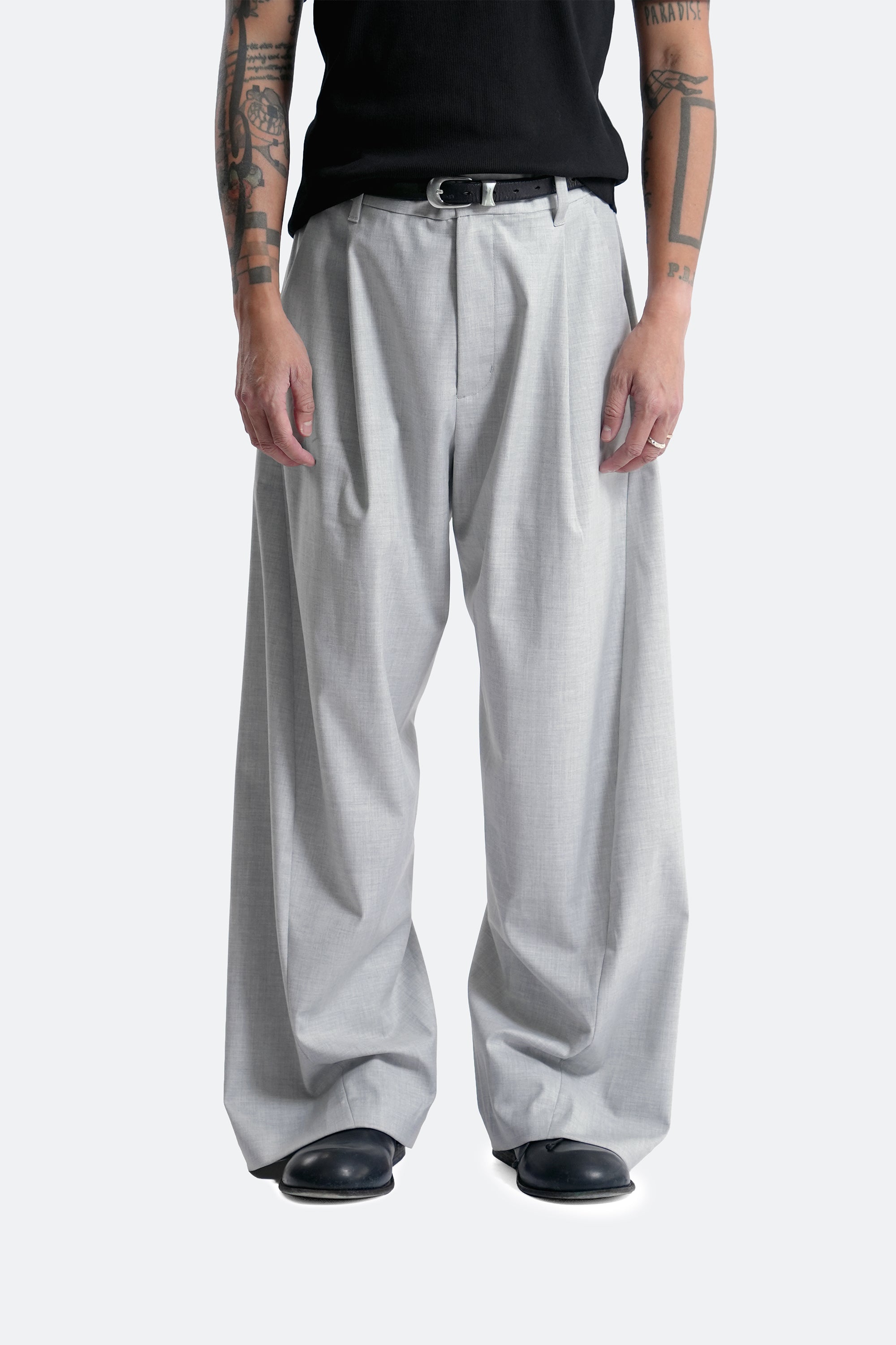 3D tailored pants - off grey