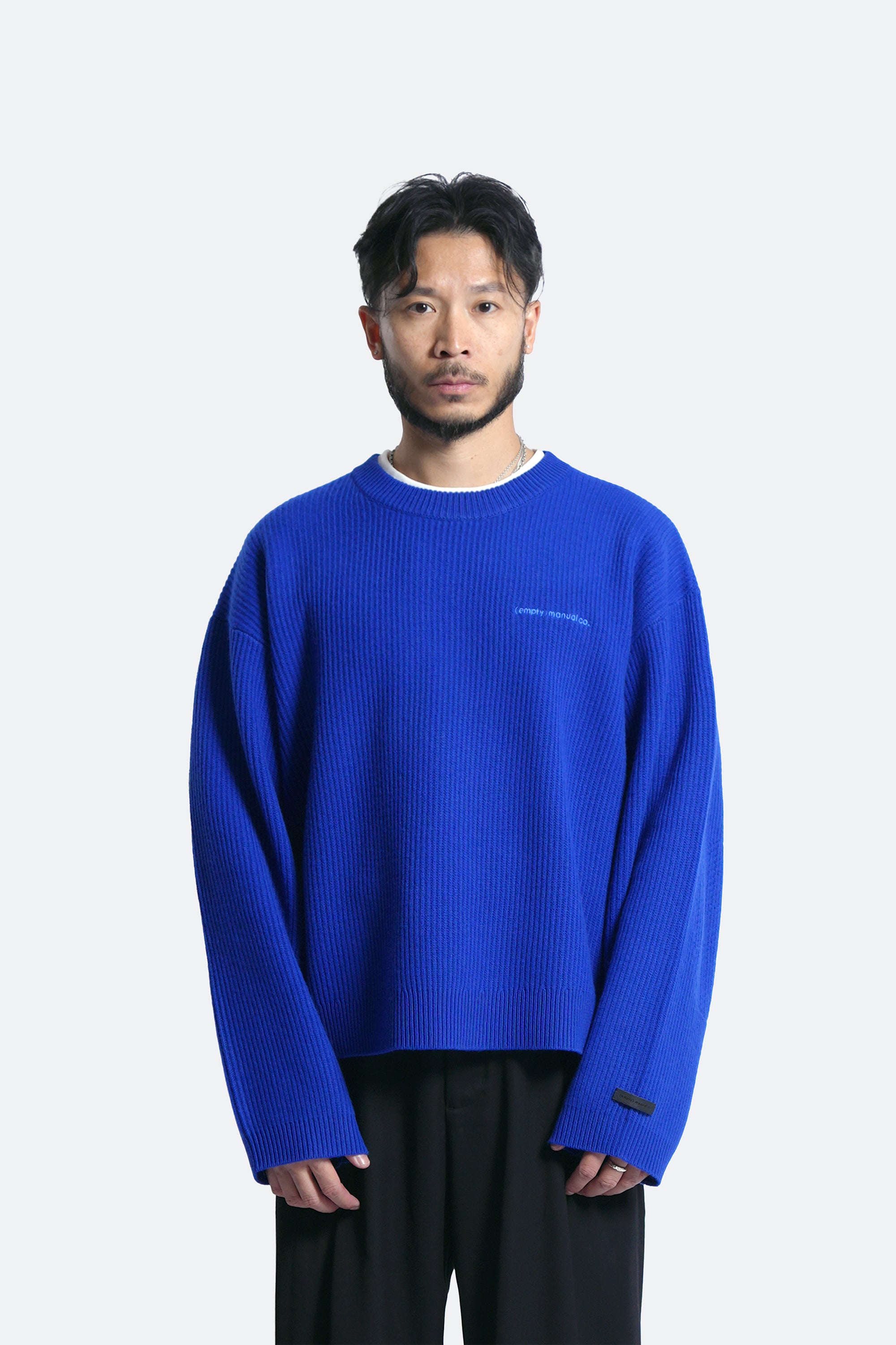 darning elbow wool pullover - oregon blue