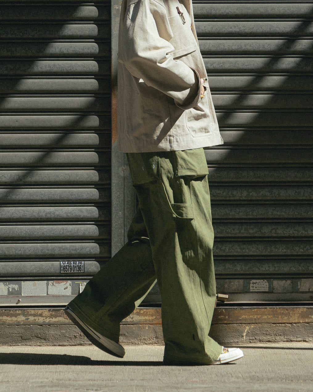 utility cargo pants - army green