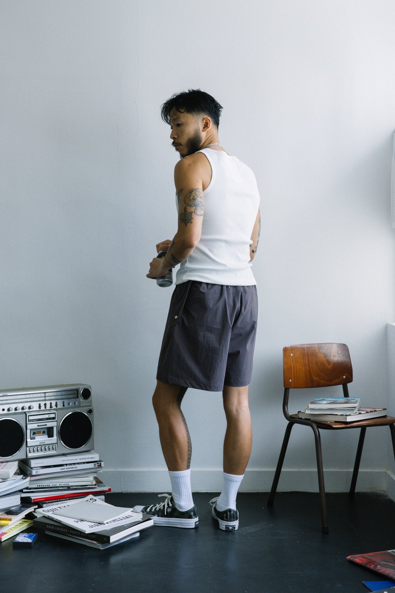 (empty) manual co. all climate shorts/ arctic dusk & smoke grey - GROGROCERY