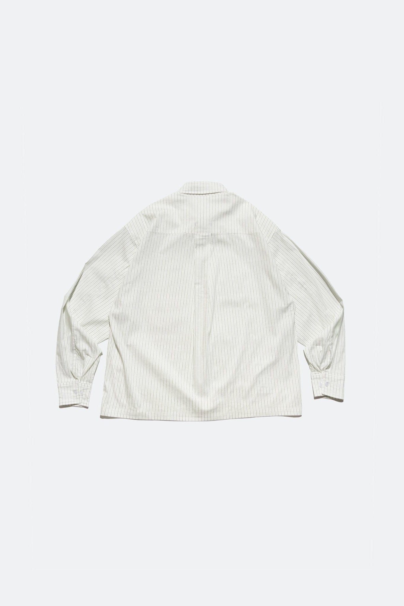 (empty) manual co. all day shirt/ ivory & green stripe - GROGROCERY