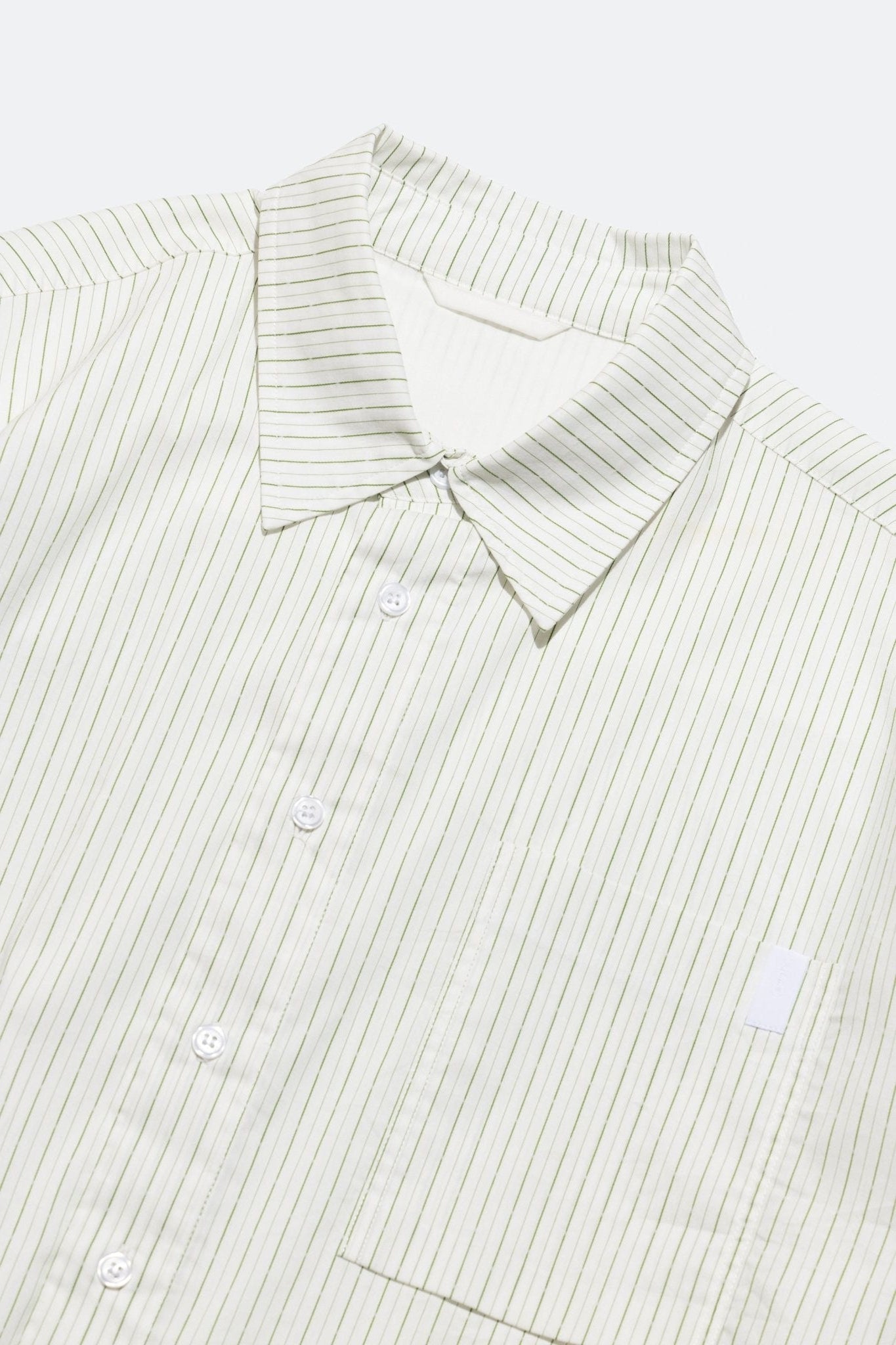 (empty) manual co. all day shirt/ ivory & green stripe - GROGROCERY