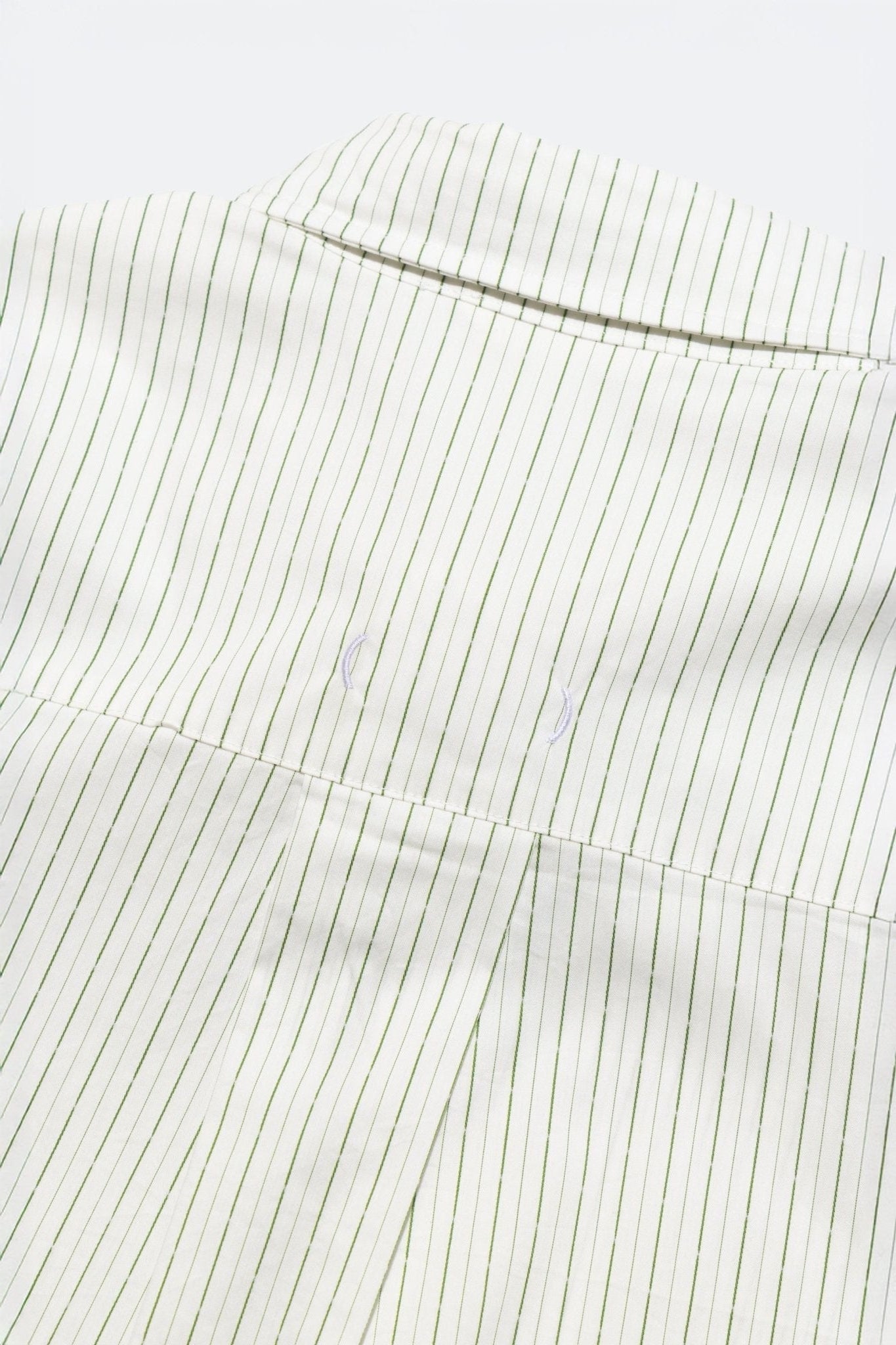 (empty) manual co. all day shirt/ ivory & green stripe - GROGROCERY