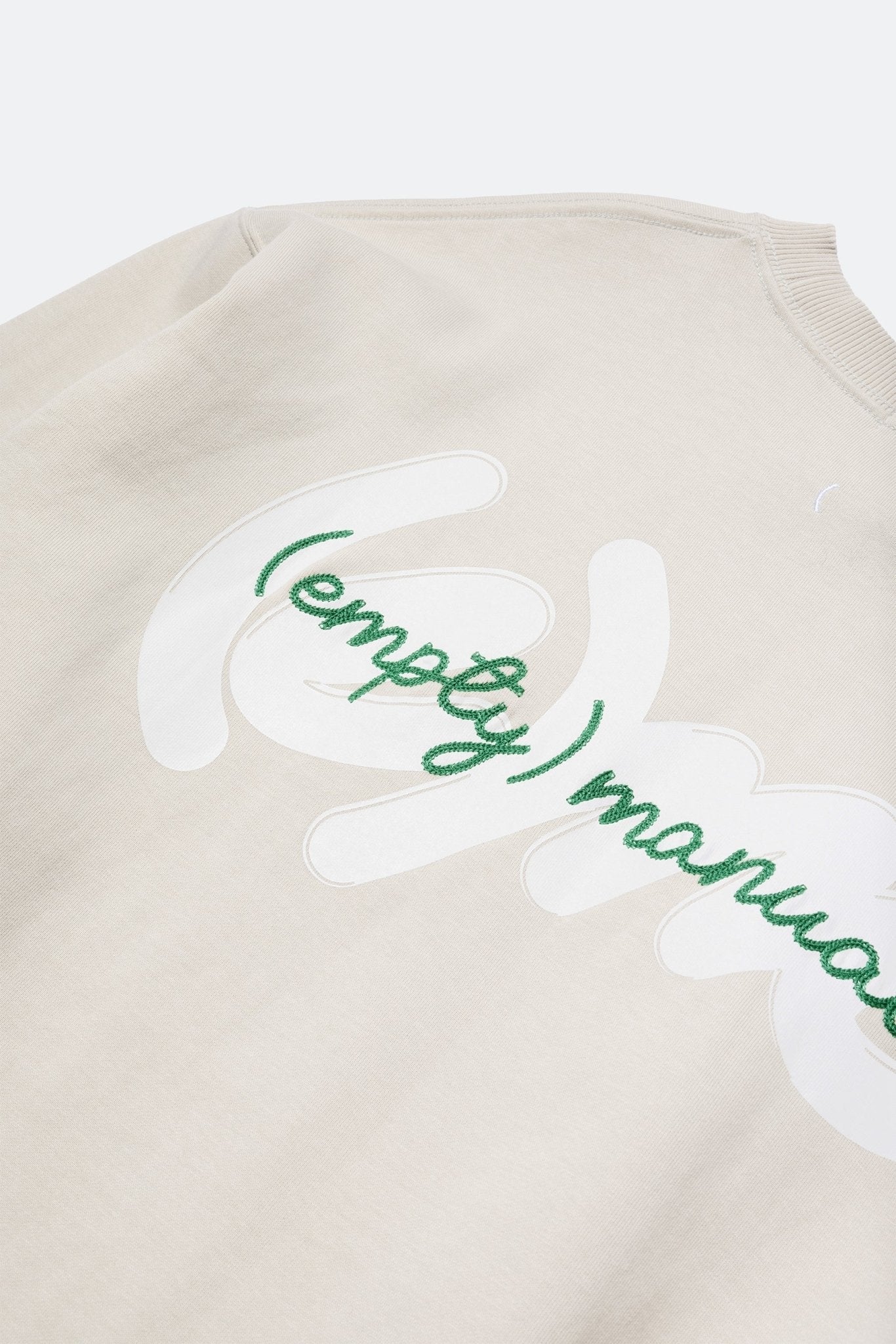 (empty) manual co. embroidery sweater/ light beige - GROGROCERY