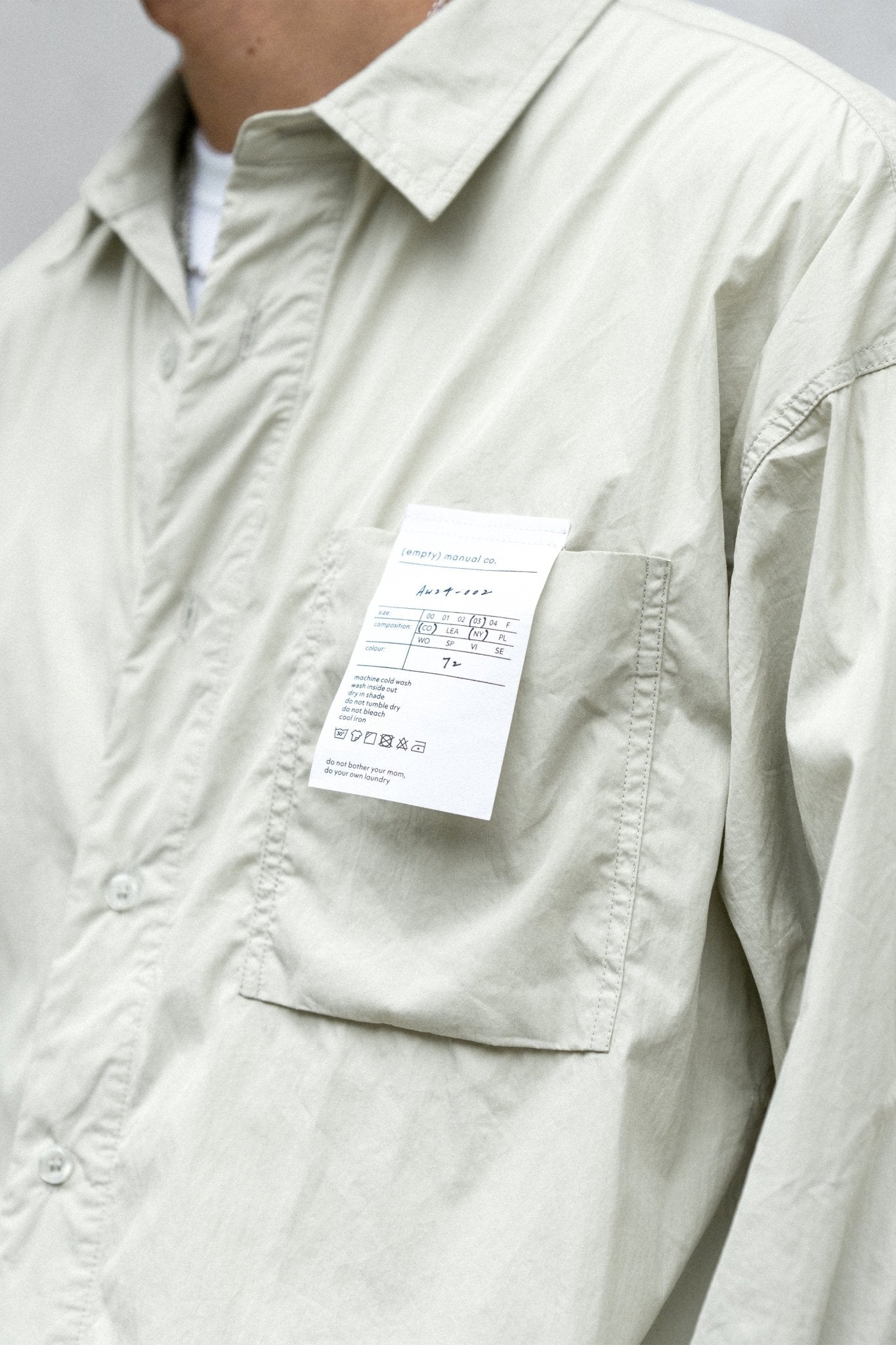 (empty) manual co. everyday shirt/ light pistachio - GROGROCERY