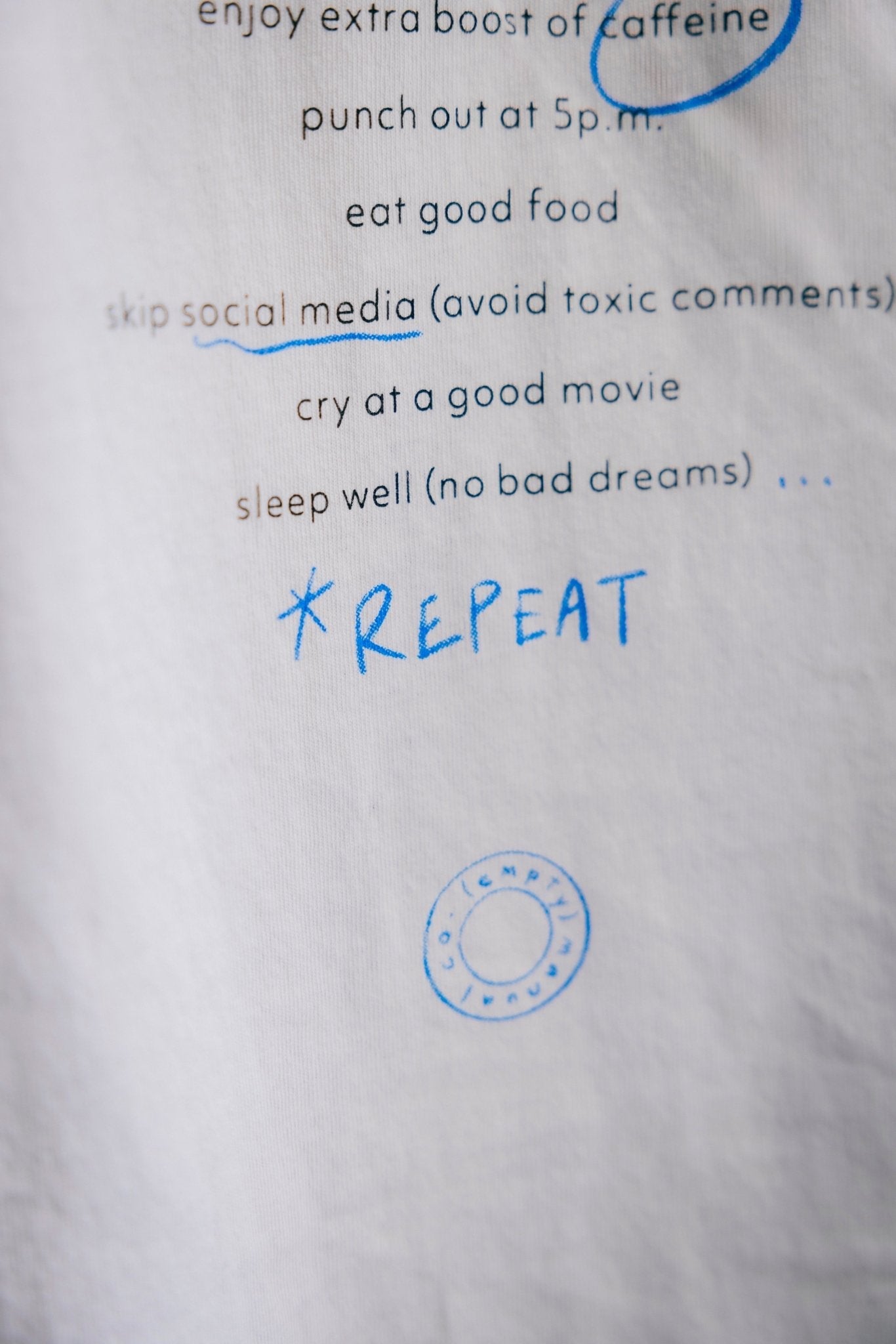 (empty) manual co. fitter happier tee/ white - GROGROCERY