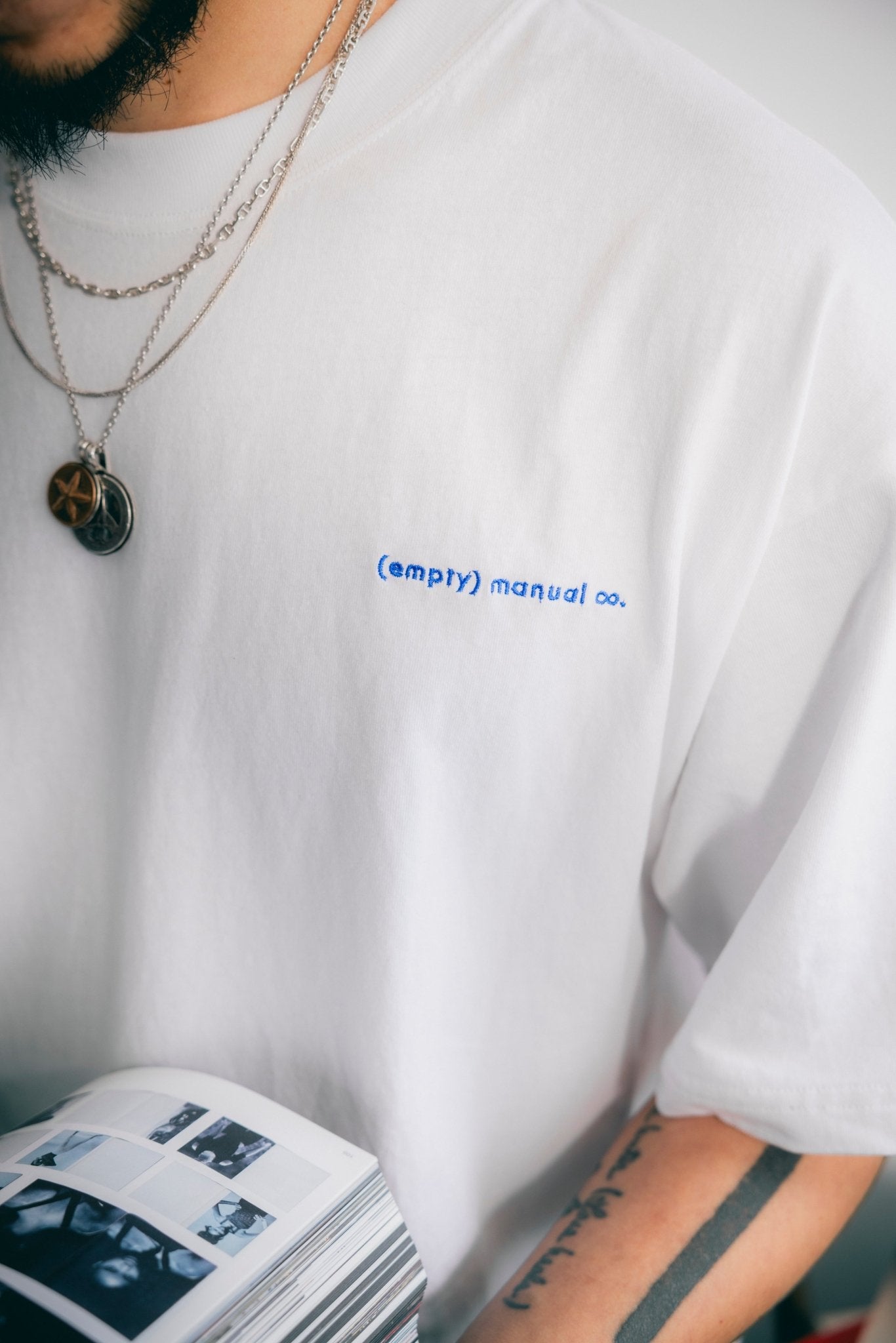 (empty) manual co. fitter happier tee/ white - GROGROCERY