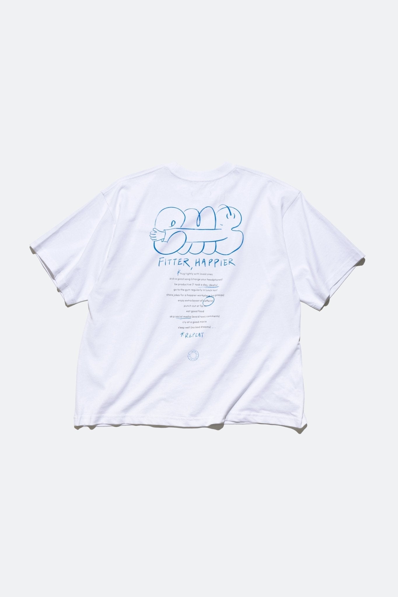 (empty) manual co. fitter happier tee/ white - GROGROCERY