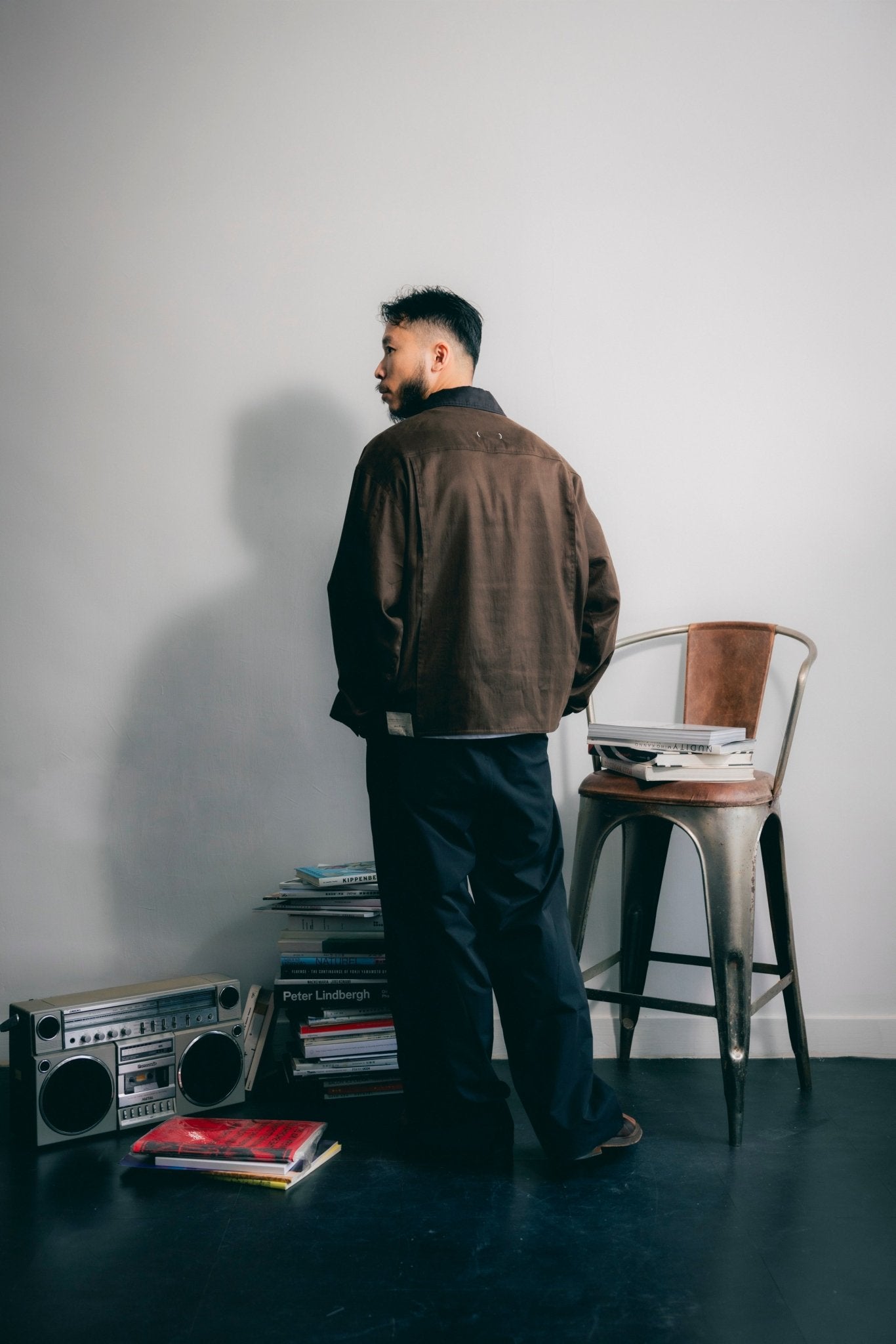 (empty) manual co. hybrid trucker jacket/ brown - GROGROCERY