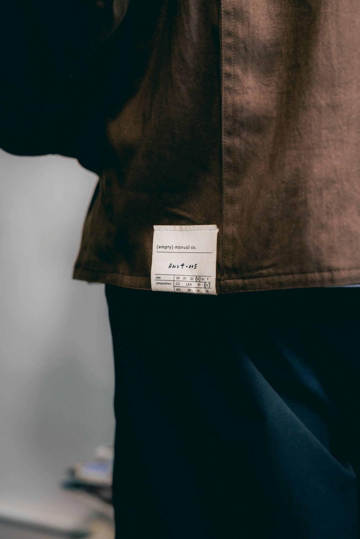 (empty) manual co. hybrid trucker jacket/ brown - GROGROCERY