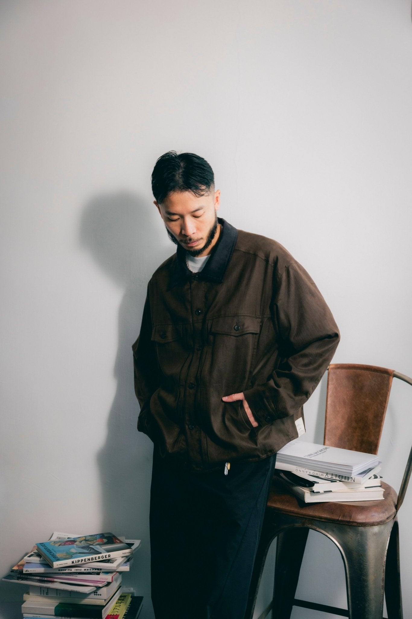 (empty) manual co. hybrid trucker jacket/ brown - GROGROCERY