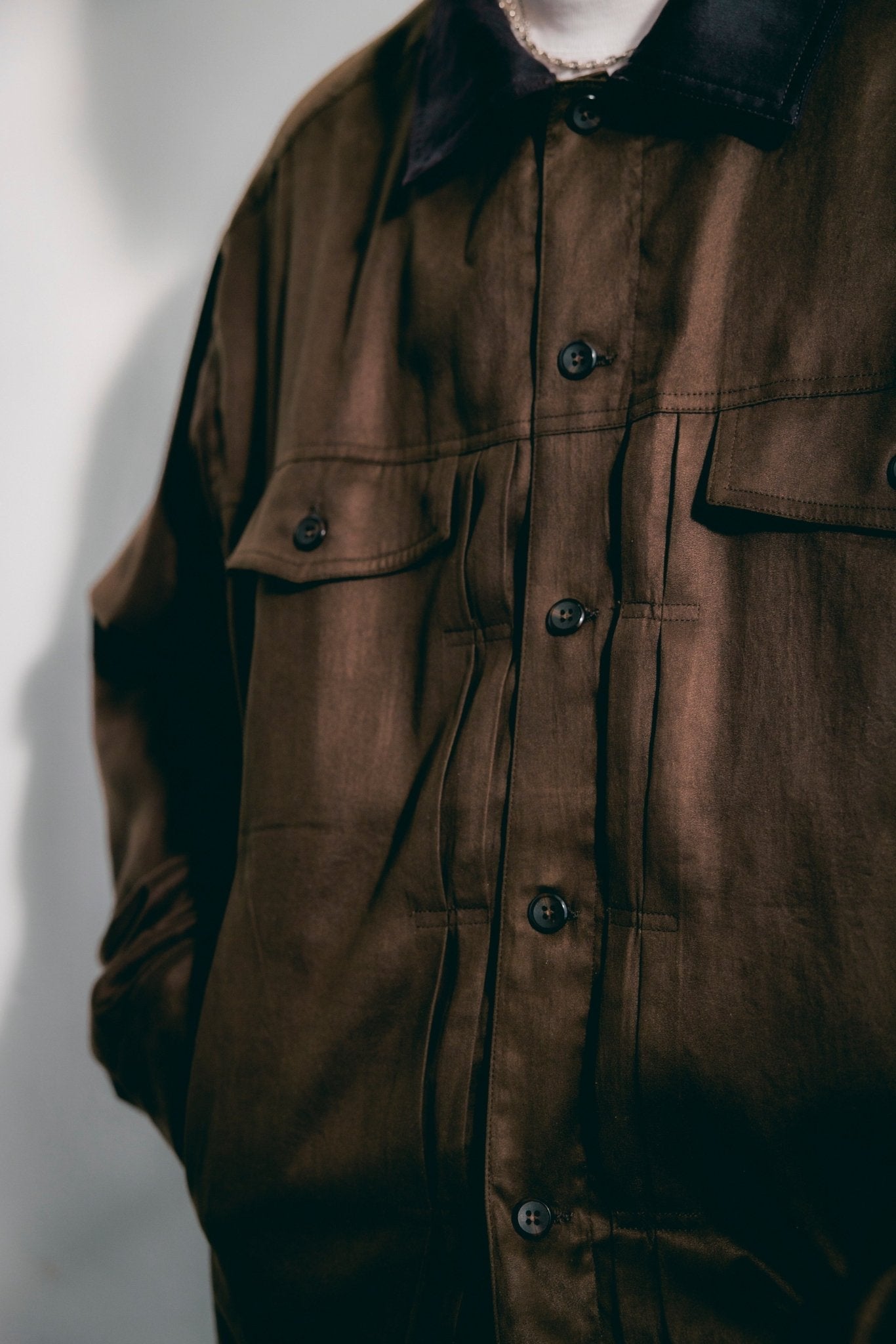 (empty) manual co. hybrid trucker jacket/ brown - GROGROCERY