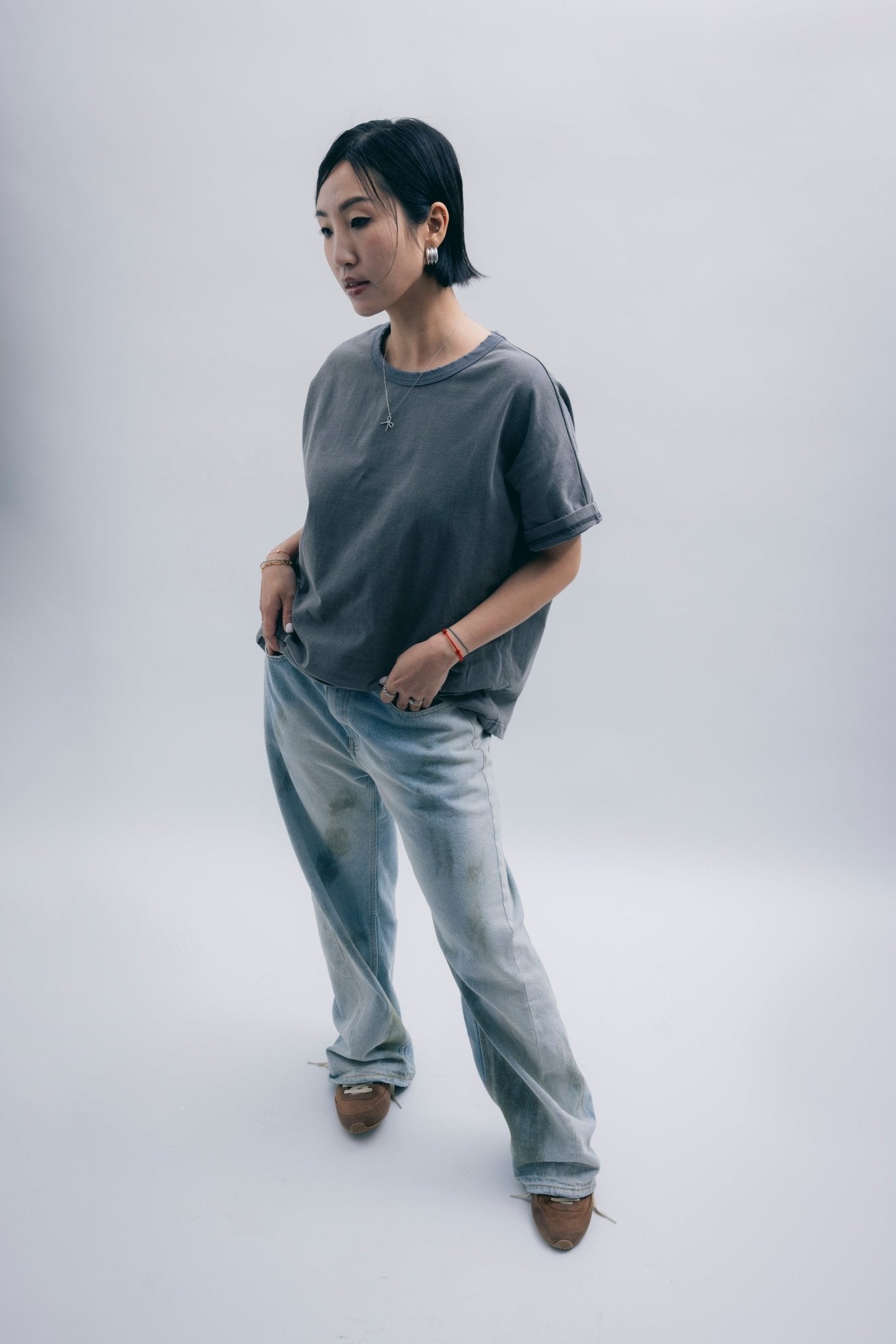 (empty) manual co. jinbei tee/ washed grey - GROGROCERY