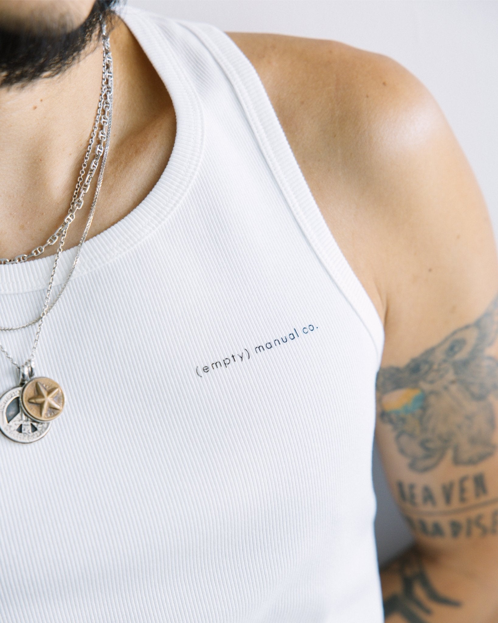 (empty) manual co. natty tank top/ white - GROGROCERY