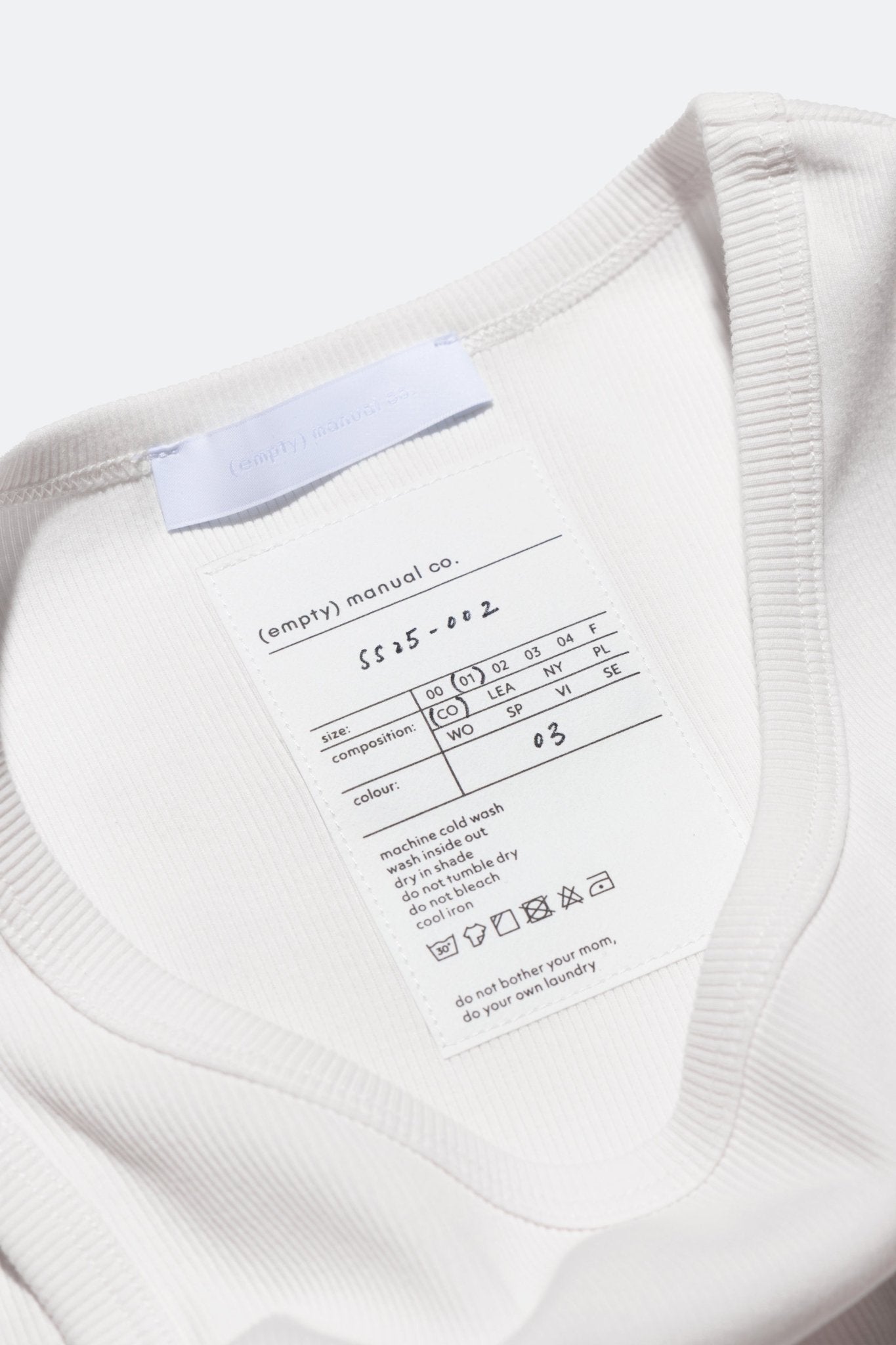 (empty) manual co. natty tank top/ white - GROGROCERY