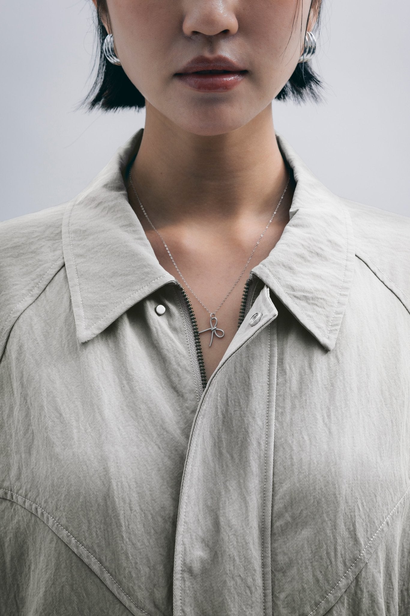 (empty) manual co. panelled blouson jacket/ light beige - GROGROCERY