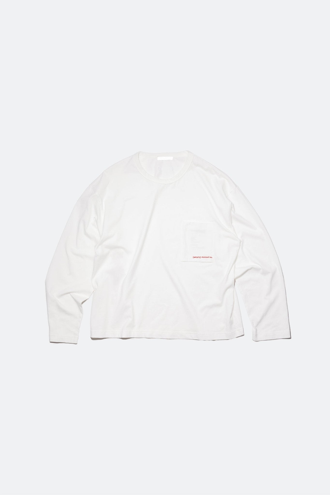 (empty) manual co. red embroidery L/S tee/ white - GROGROCERY