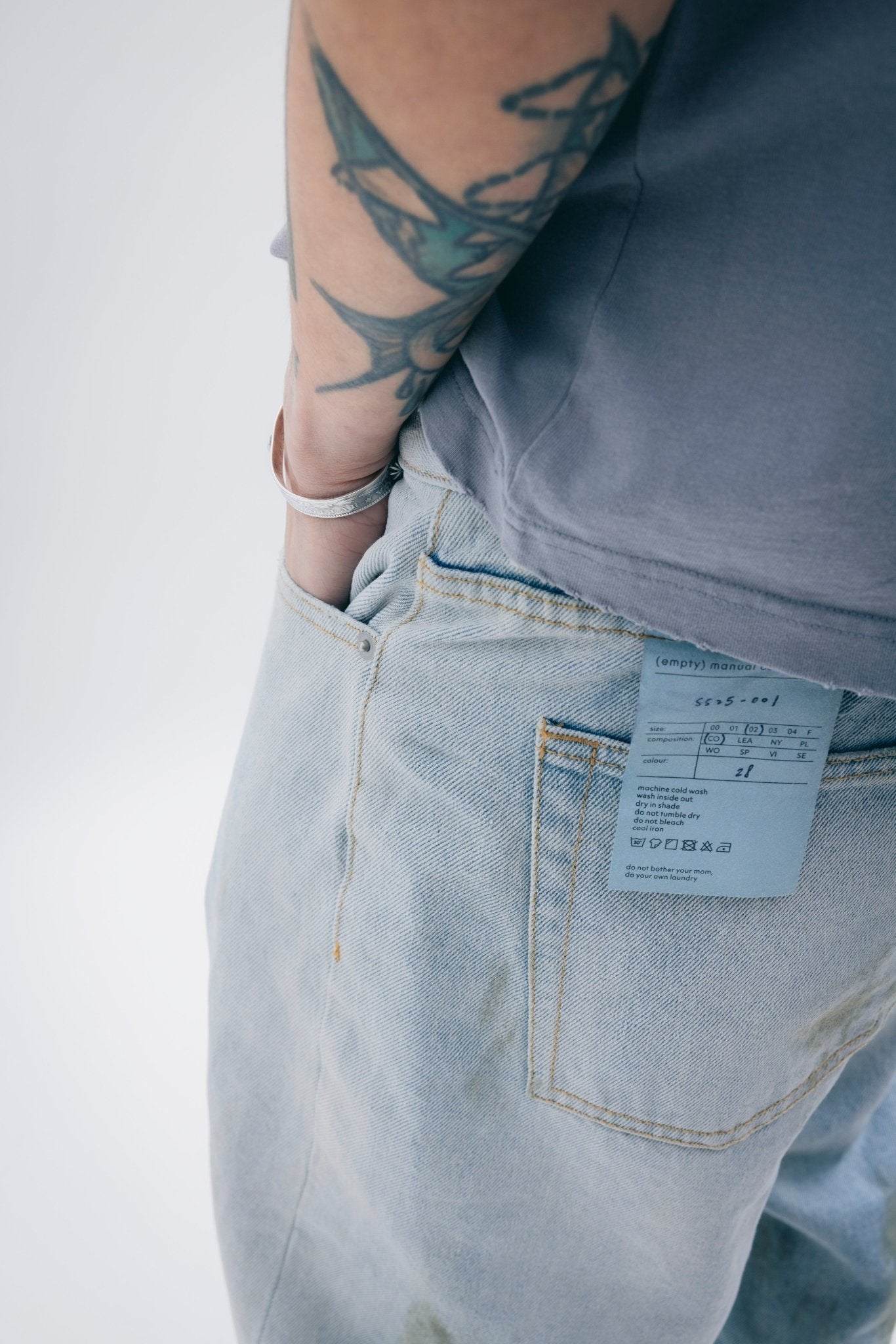 (empty) manual co. rodeo straight cut jeans/ washed blue - GROGROCERY