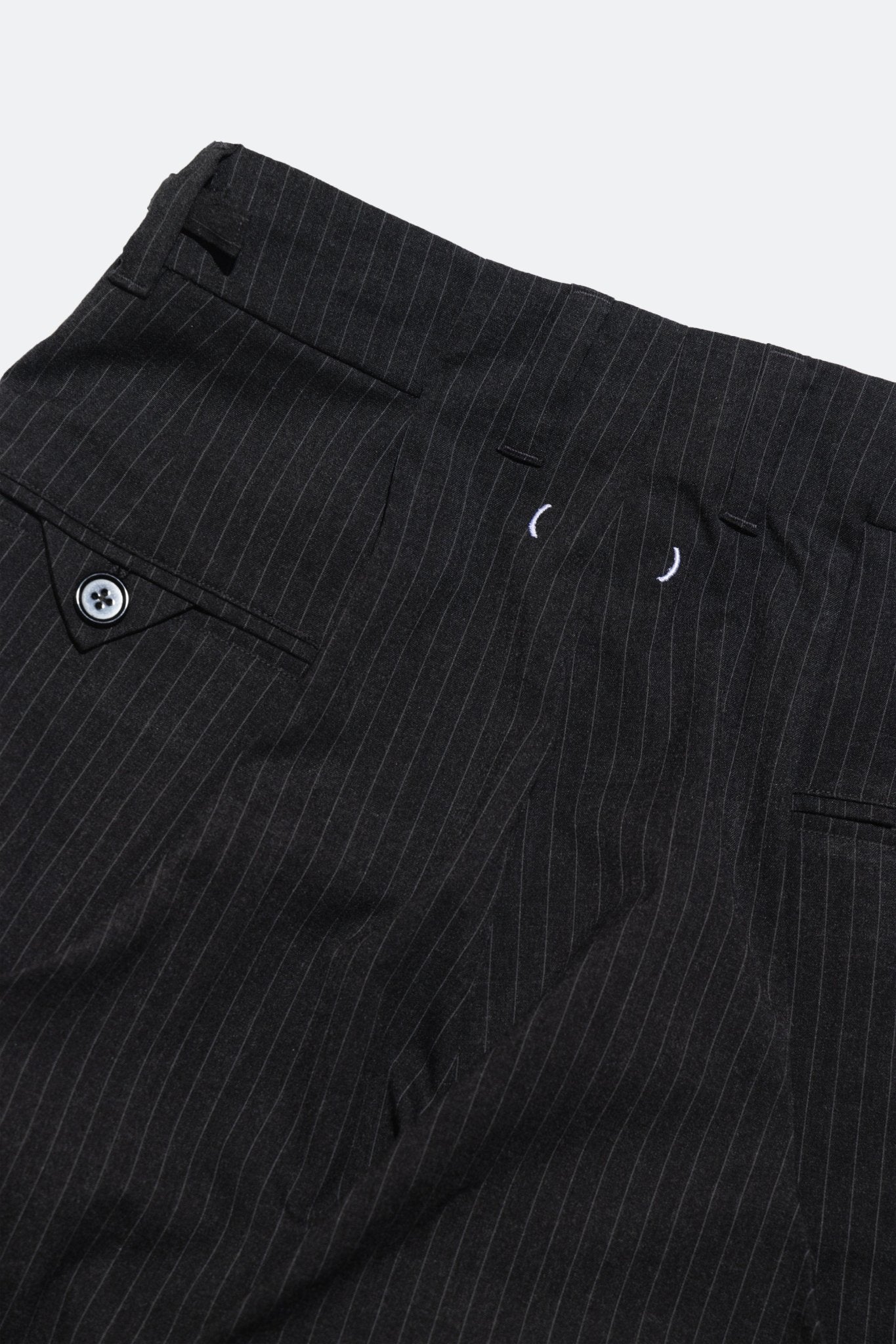 (empty) manual co. UU wide tailored pants/ charcoal stripe - GROGROCERY
